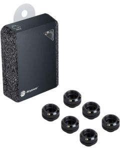 Bitspower G1/4" to Enhance Multi-Link Fitting for 14mm OD Rigid Tubing, Matte Black, 6-Pack