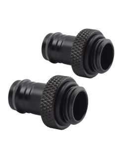 MARRTEUM G1/4" to 3/8" Barb Fittings Soft Tubing Barb Extender Connector for Computer Water Cooling System, Black, 2 Pack