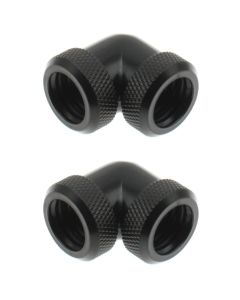 LBTODH Water Cooling Fitting Black G1/4 90 Degree Rotary Elbow 14mm OD Hard Tube Quick Twist Connector with Three Seal O-Ring for PC Water Cooling Adapter System 2 Pcs