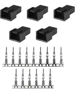 BAIRONG 5PCS Male 3-Pin PC Fan Connector Kit (5PCS 3 Pin 3Pin Fan Male PWM Power Shell Connector Housing + 15PCS Terminal Crimp Pins)