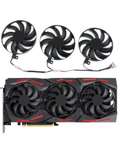 Cavabien 88mm T129215SU 12V 0.50A 7pin GPU Graphic Card Cooler Fan for ASUS GTX 2060 GTX 2070 GTX 2080 GTX 2080Ti GTX 5700 Gaming Graphics Card (A Group of Three)