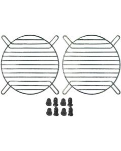 coolerguys 80mm Straight Wire Finger Grill Black with Screws (2 Pack)