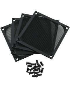 CM 4 Pcs Computer Case Fan Dust Filter PC Mesh Filter Cover Grills, Aluminum Frame Mesh with Screws, 120 mm x 120 mm, Block Color
